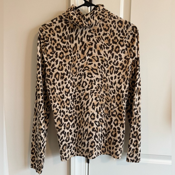 J.Crew: Tissue Turtleneck In Leopard For Women - Picture 3 of 7